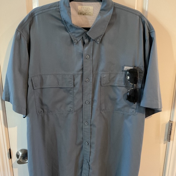 Ocean + Coast Short Sleeve Solid Fishing Shirt - XXL -  Style Grey - Picture 4 of 9